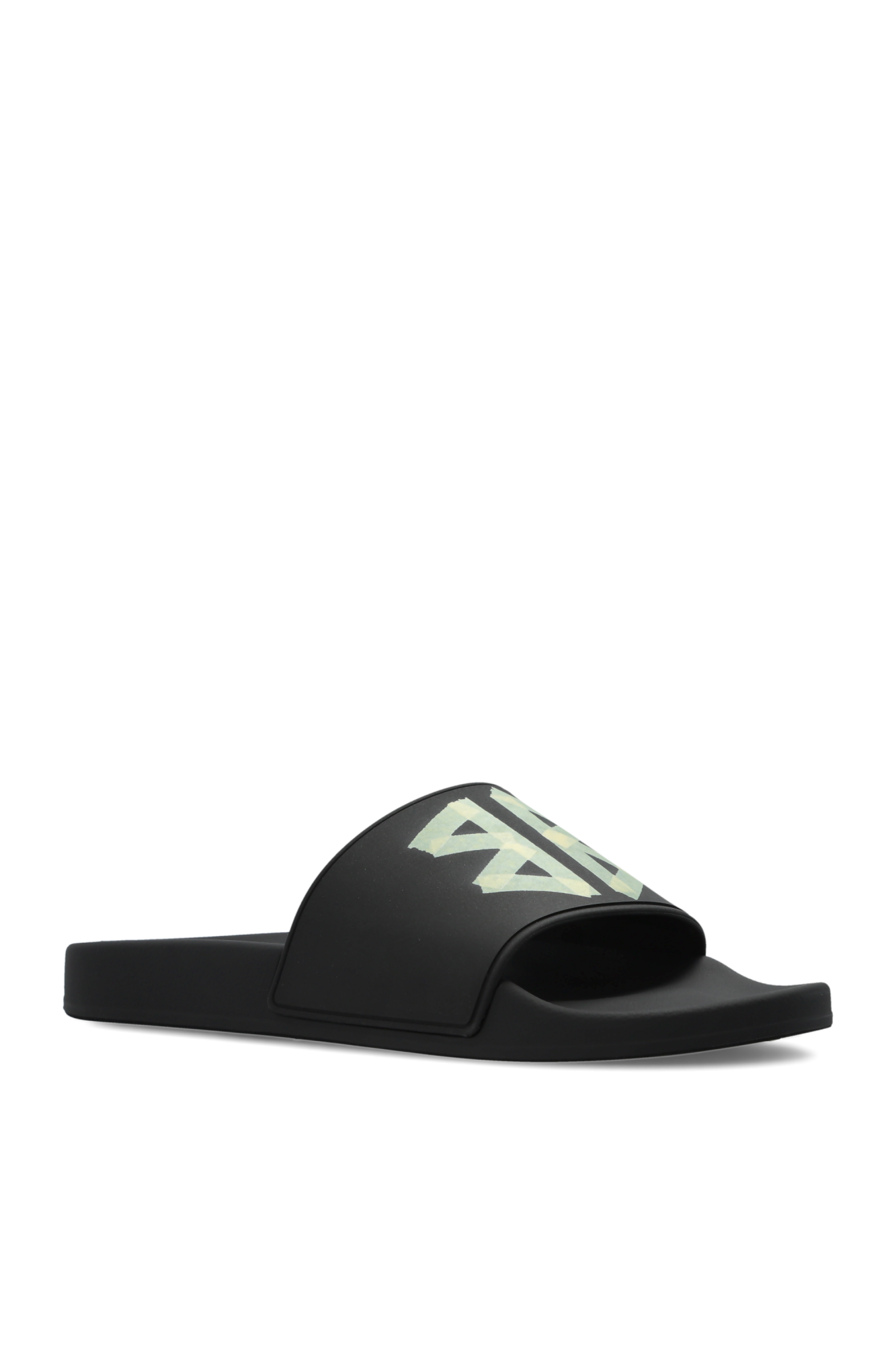 【BALENCIAGA】Logo Full Slide Black White sepatu sandals Balenciaga Men Logo in Black/White Slides